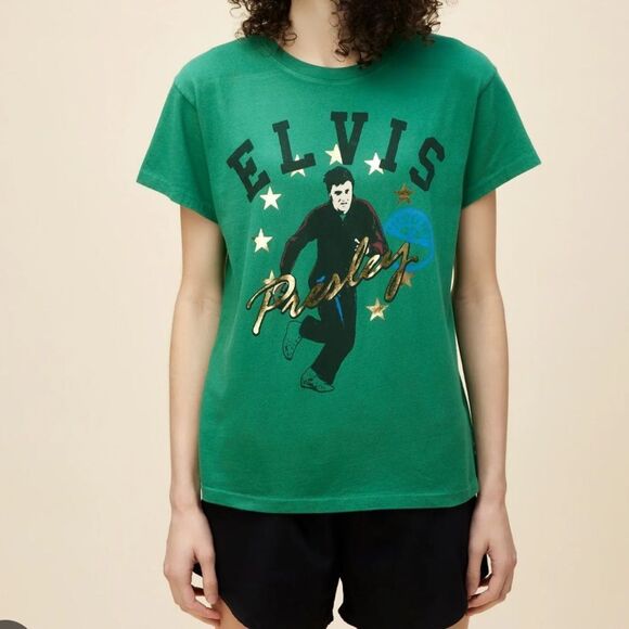 Daydreamer SUN RECORDS X ELVIS COLLEGIATE TOUR TEE- Jade Green - Picture 1 of 7